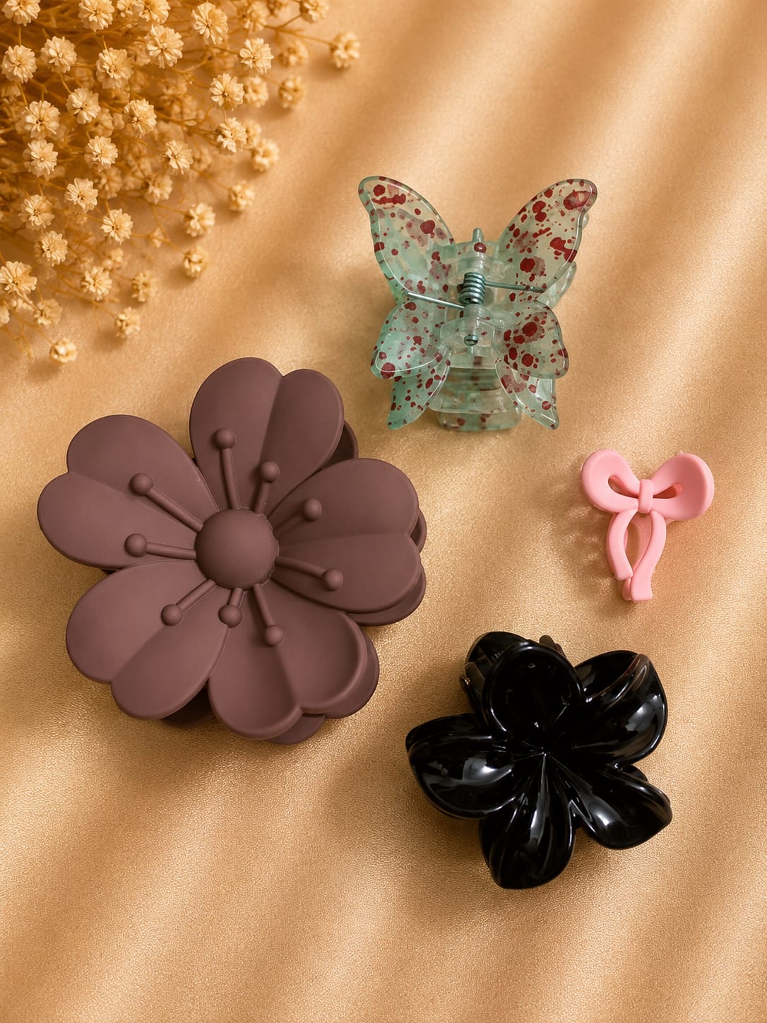 Korean Hair Accessories Combo Trendy Claw Clips -  HAC040