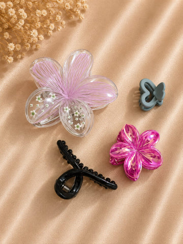 Korean Hair Accessories Combo Trendy Claw Clips -  HAC042