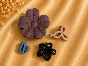Korean Hair Accessories Combo Trendy Claw Clips -  HAC044