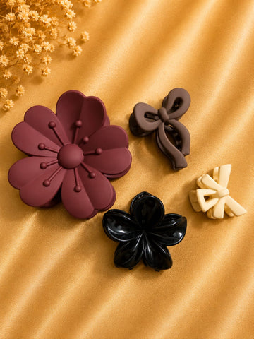 Korean Hair Accessories Combo Trendy Claw Clips -  HAC045