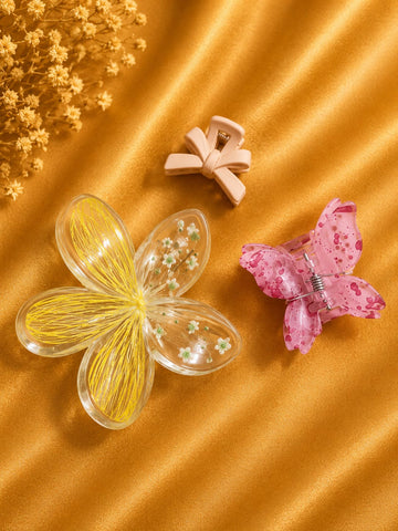 Korean Hair Accessories Combo Trendy Claw Clips -  HAC053