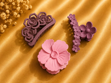 Korean Hair Accessories Combo Trendy Claw Clips -  HAC059
