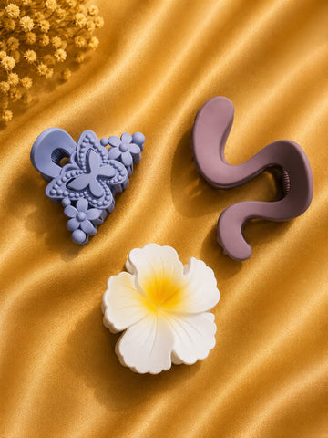 Korean Hair Accessories Combo Trendy Claw Clips -  HAC063