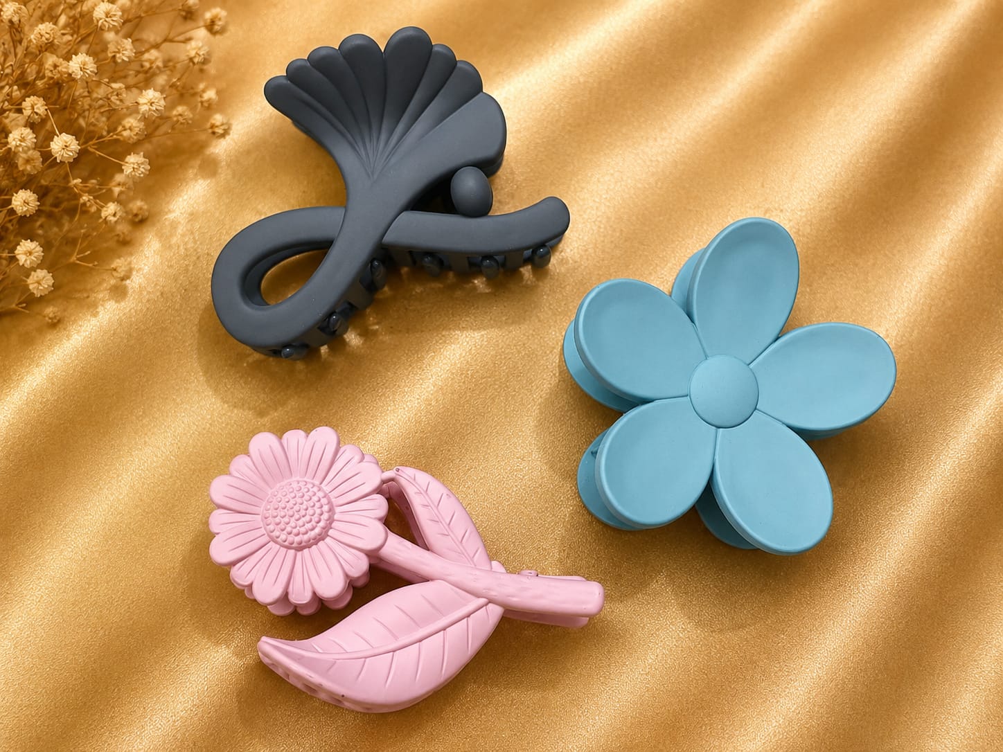 Korean Hair Accessories Combo Trendy Claw Clips -  HAC068