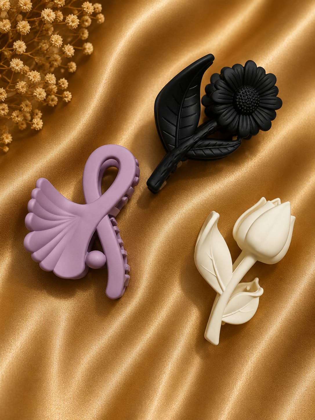 Korean Hair Accessories Combo Trendy Claw Clips -  HAC075