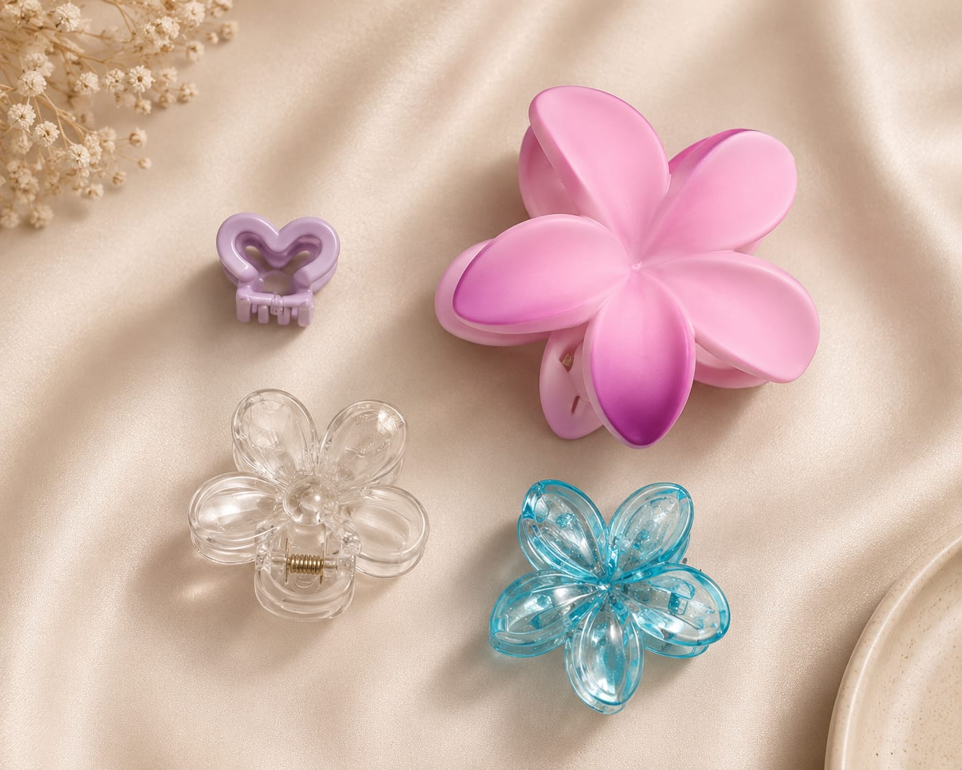 Korean Hair Accessories Combo Trendy Claw Clips -  HAC082