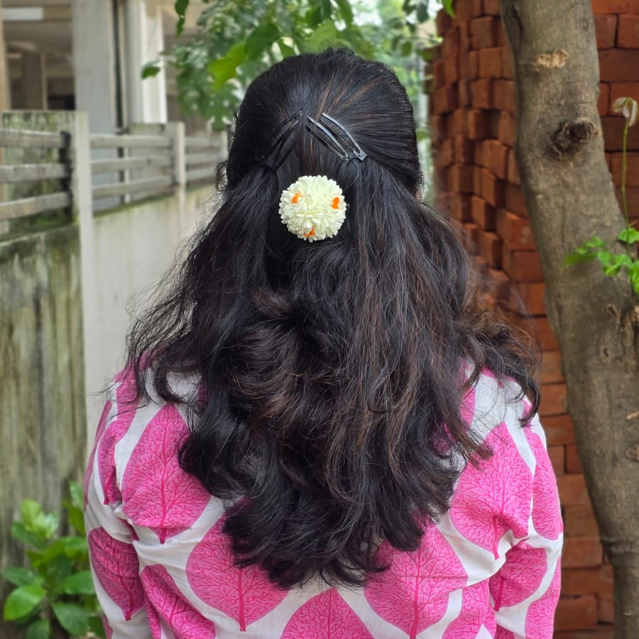 Mullai x Orange Rose - Medium Size - Aligator / Hair Band