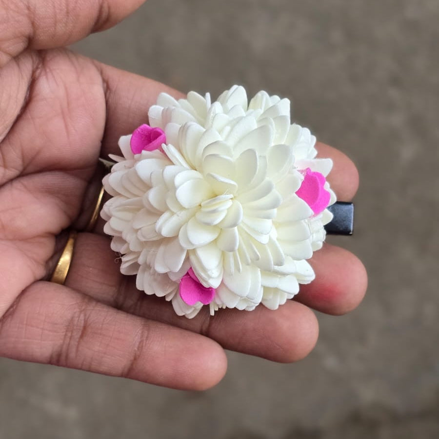 Mullai Bunch x Pink Rose - Medium Size - Aligator / Hair Band