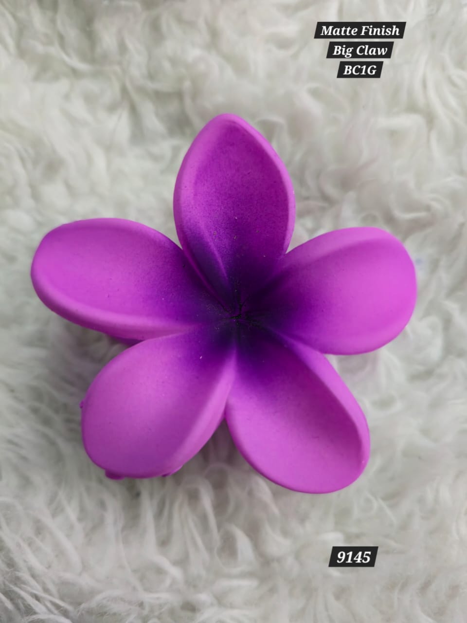 Flower Shaped Matte Finish Large Size Hair Claw - Korean Fashion - BC1