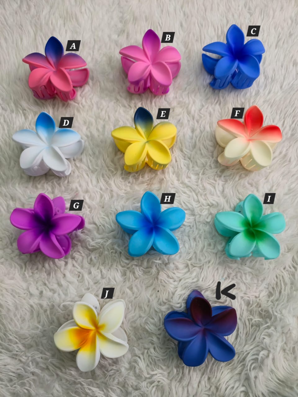 Flower Shaped Matte Finish Large Size Hair Claw - Korean Fashion - BC1