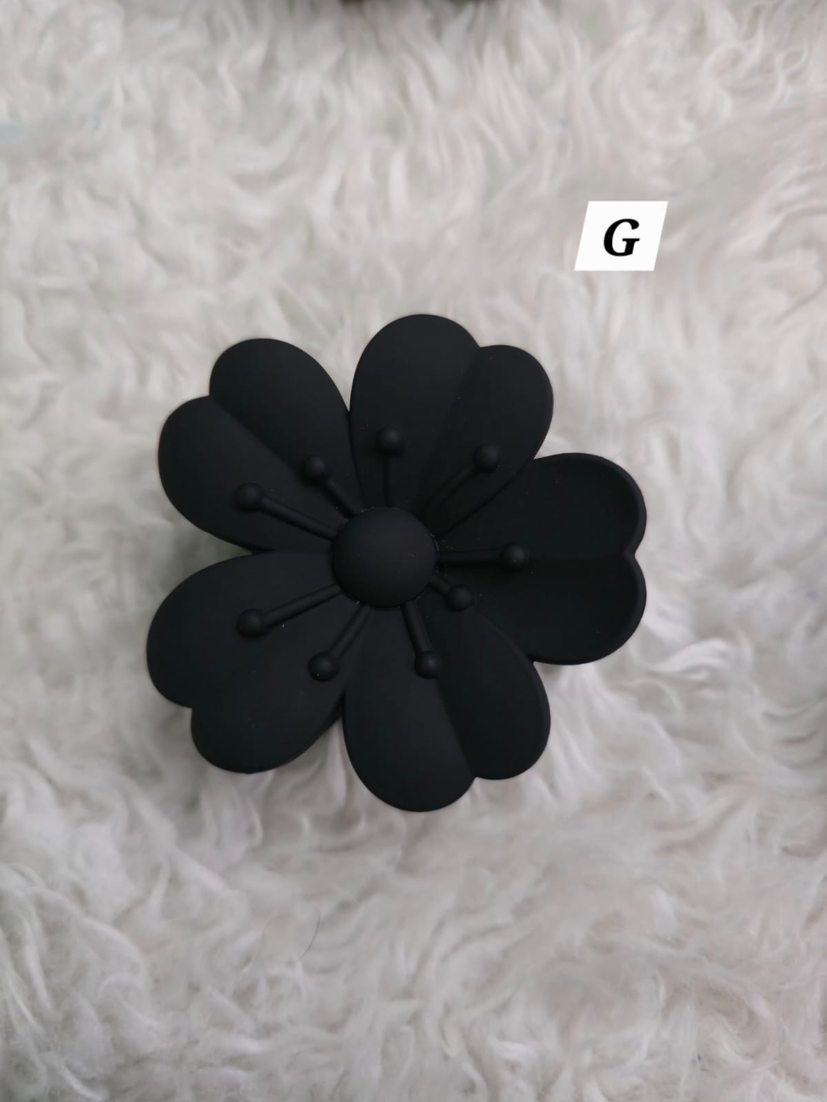 Flower Shaped Matte Finish Medium Size Hair Claw - Korean Fashion - BC5