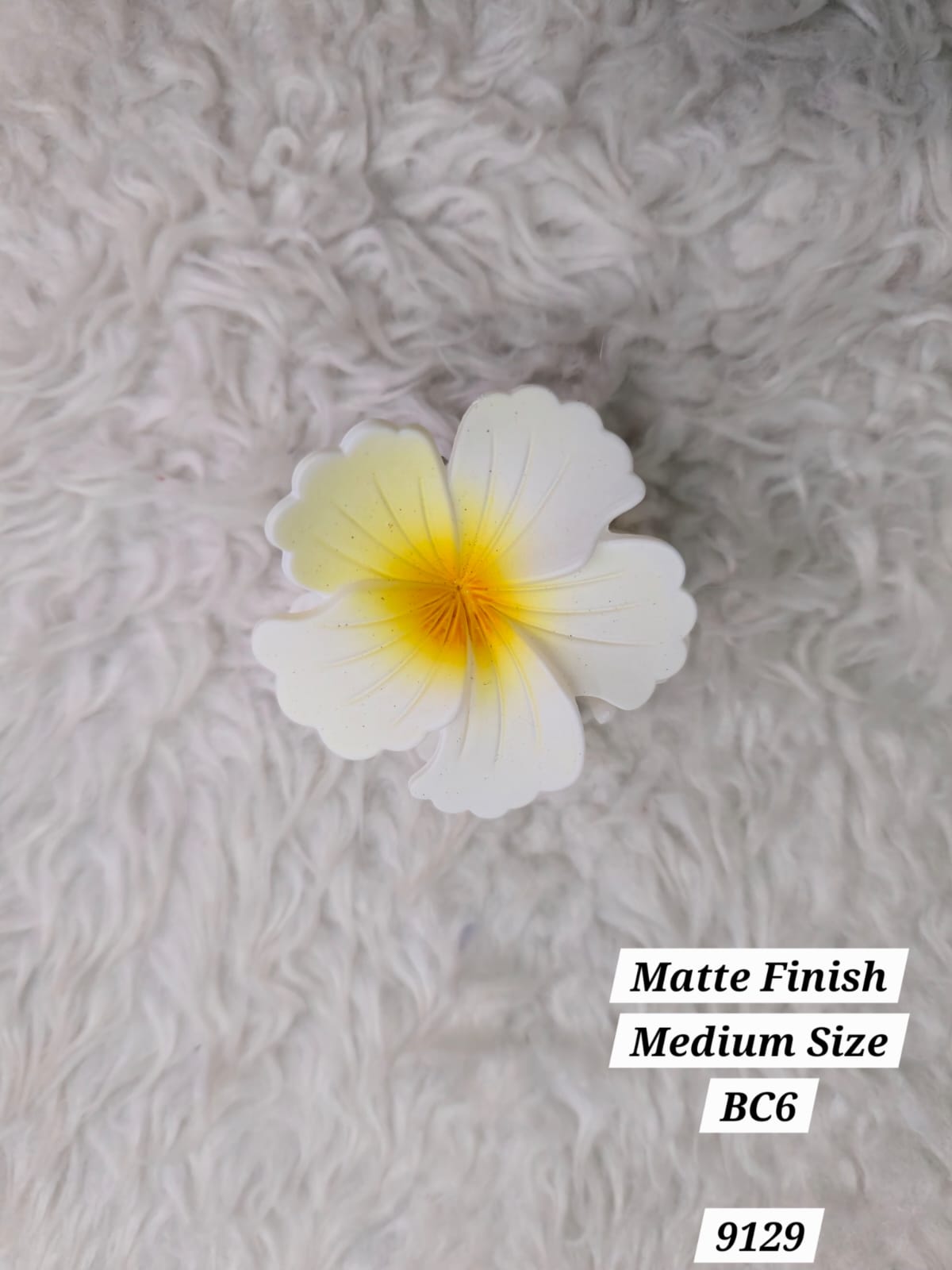 Flower Shaped Matte Finish Medium Size Hair Claw - Korean Fashion - BC6