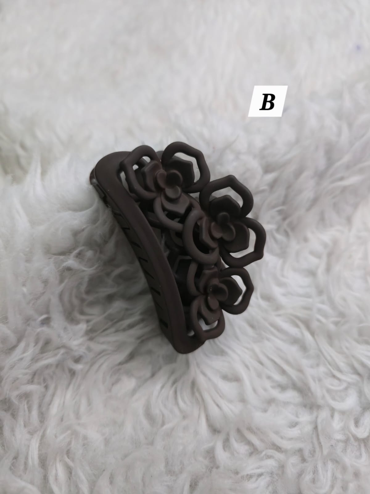 Flower Shaped Matte Finish Medium Size Hair Claw - Korean Fashion - BC7