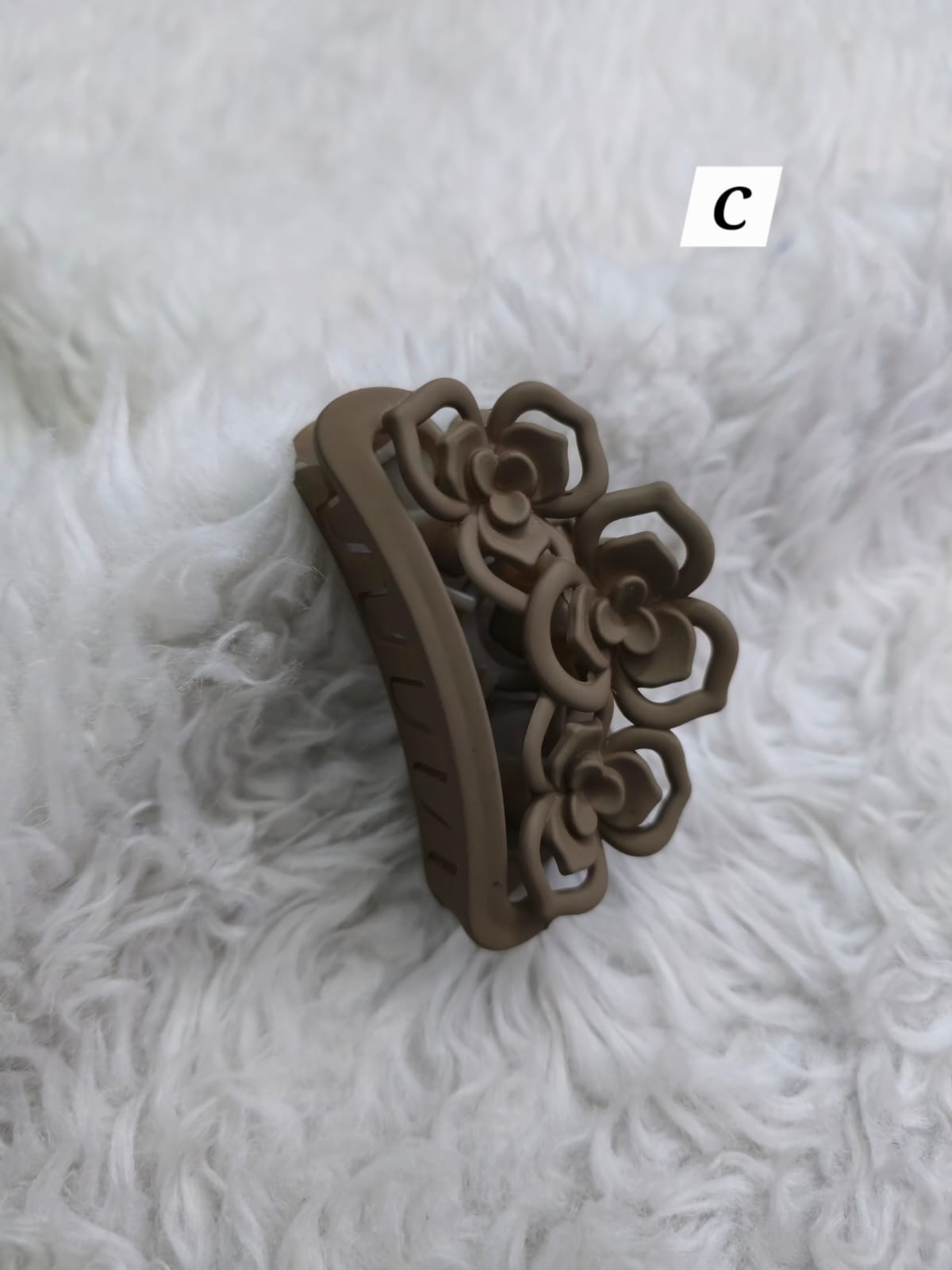 Flower Shaped Matte Finish Medium Size Hair Claw - Korean Fashion - BC7