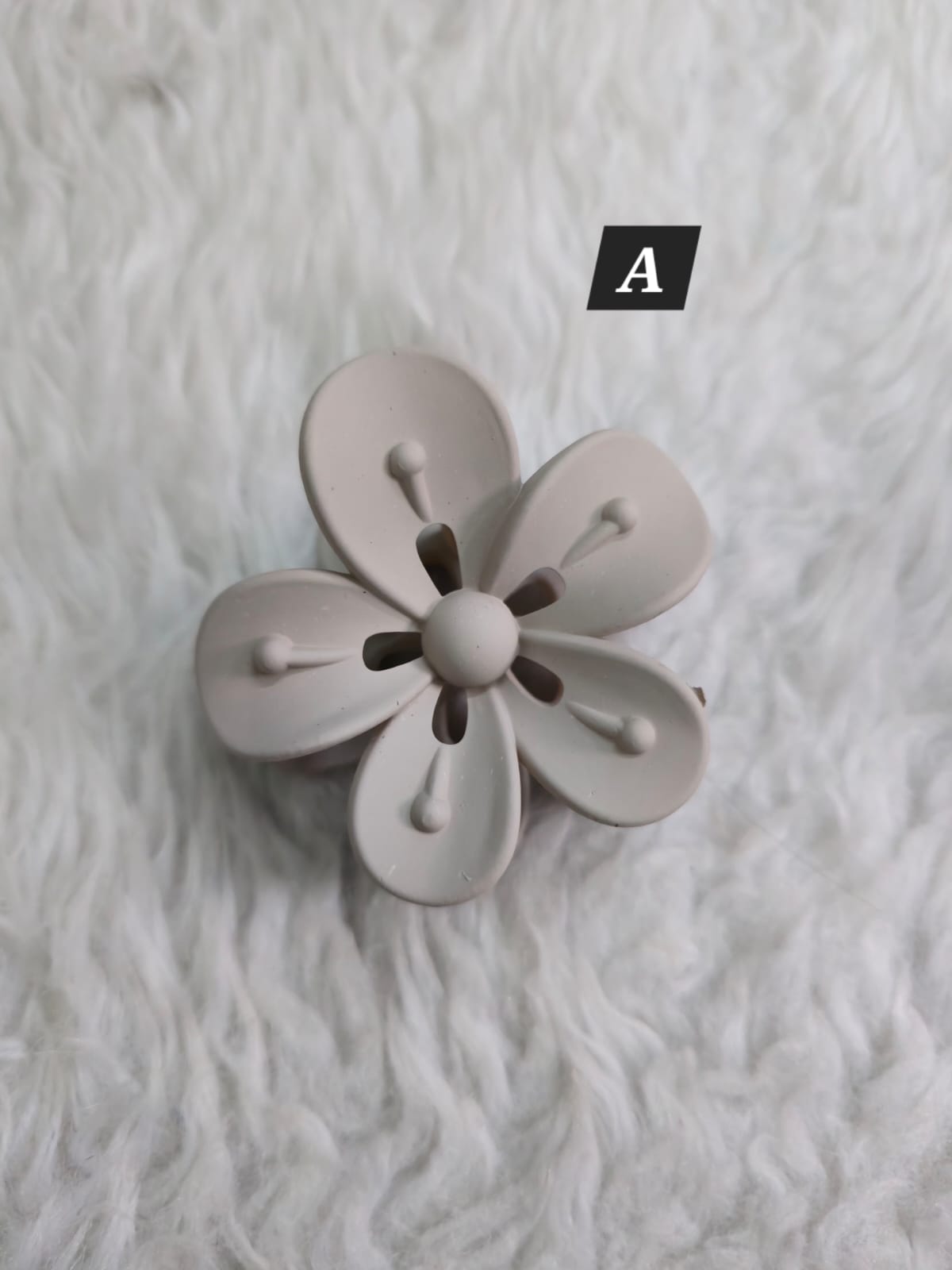 Flower Shaped Matte Finish Medium Size Hair Claw - Korean Fashion - BC3