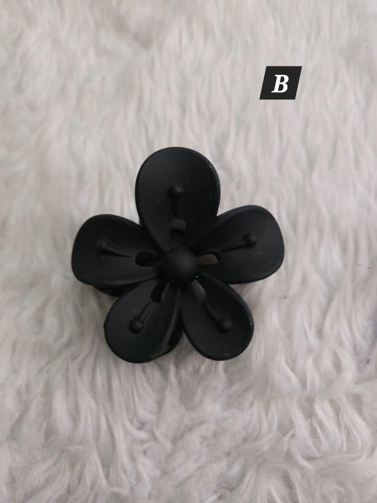 Flower Shaped Matte Finish Medium Size Hair Claw - Korean Fashion - BC3