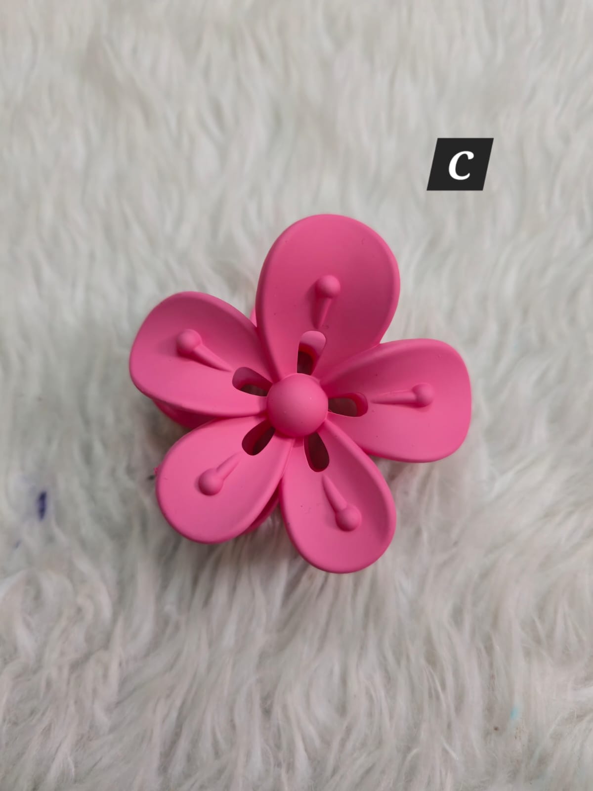 Flower Shaped Matte Finish Medium Size Hair Claw - Korean Fashion - BC3