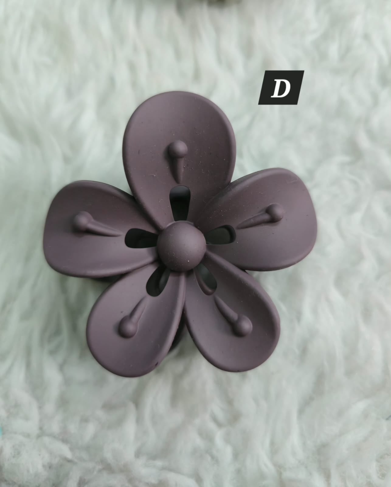 Flower Shaped Matte Finish Medium Size Hair Claw - Korean Fashion - BC3