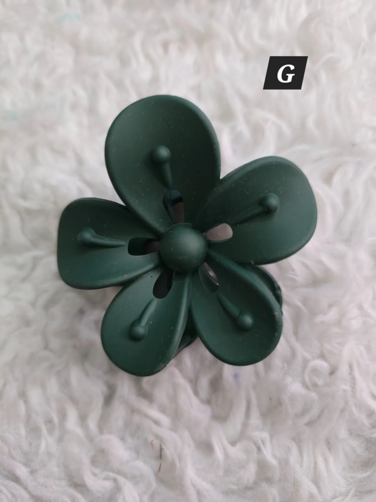 Flower Shaped Matte Finish Medium Size Hair Claw - Korean Fashion - BC3