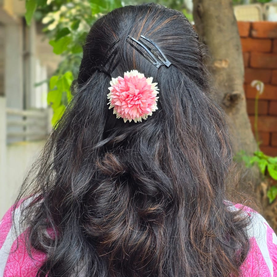 Plain Pichi Poo x Jathi Poo - Medium Size - Aligator / Hair Band