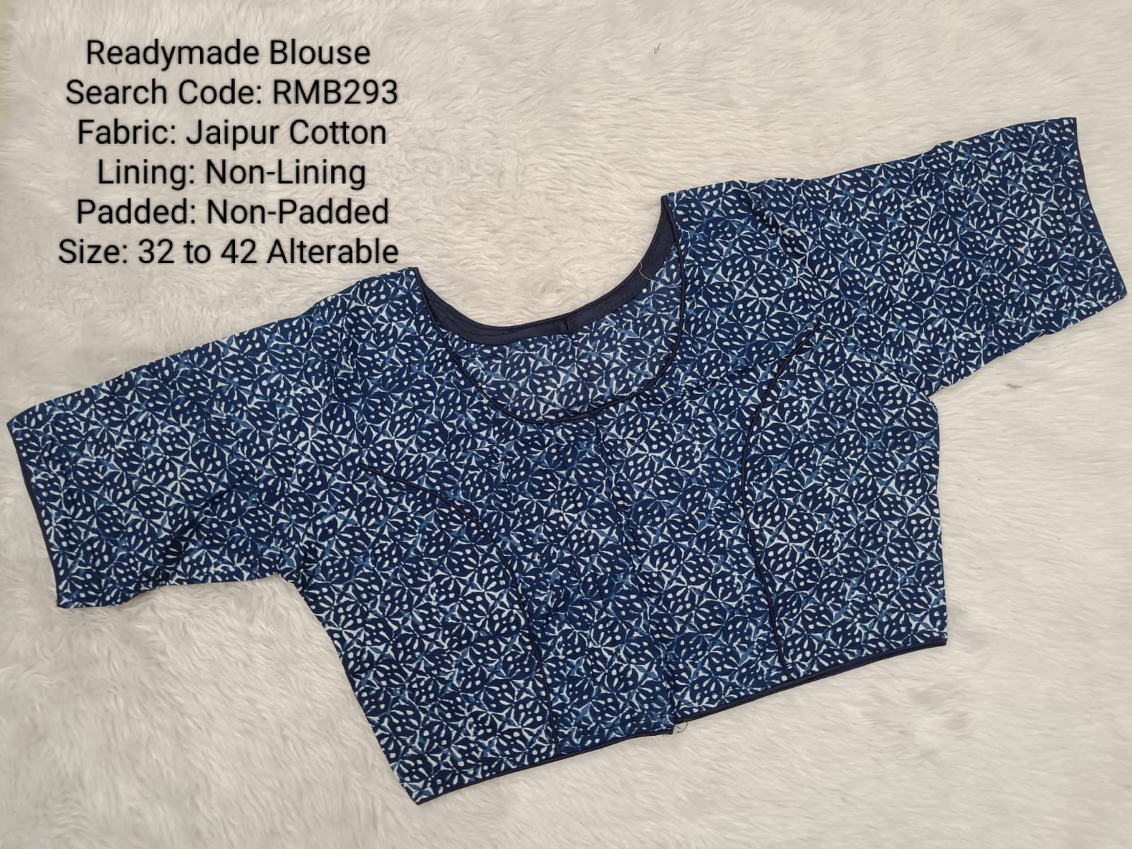 Blue Princess Cut Ready Made Blouse -RMB293
