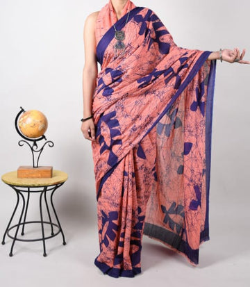 White Jaipur Cotton 80's Count Saree -JCS004