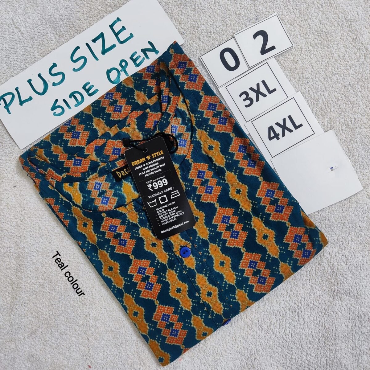 Plus Size Side Open Kurtis - Rayon - PSO002