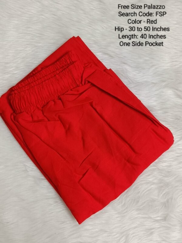 Plain Palazzo - Rayon - Free Size Palazzo - FSP-Red