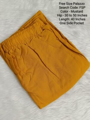 Plain Palazzo - Rayon - Free Size Palazzo - FSP-Mustard