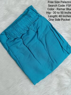 Plain Palazzo - Rayon - Free Size Palazzo - FSP-Ramar Blue