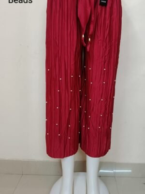 Import Pleated Palazzo with Beads - Free Size