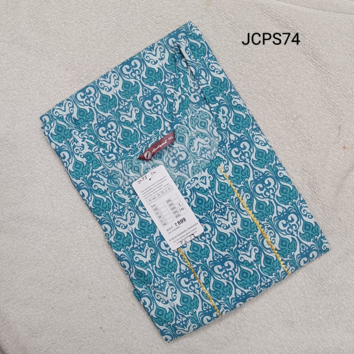 Plus Size Side Open Kurtis - Cotton - JCPS74