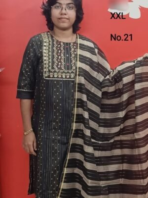 S Size - Boutique Style Embroidery 3 Piece Set (Top, Bottom With Dupatta)