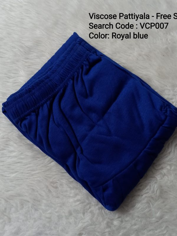 VCP007- Royal Blue - VISCOSE Pattiyala - Free Size