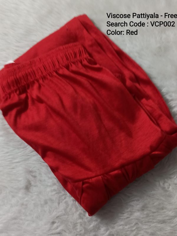 VCP002 - Red- VISCOSE Pattiyala - Free Size