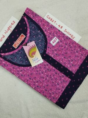3/4th Sleeve Nighties - Nila Nighties -  NLSN407