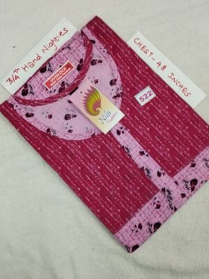 3/4th Sleeve Nighties - Nila Nighties -  NLSN5022