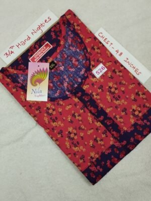 3/4th Sleeve Nighties - Nila Nighties -  NLSN526