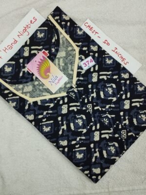 3/4th Sleeve Nighties / Night Wear - Nila Nighties -  NLSN374