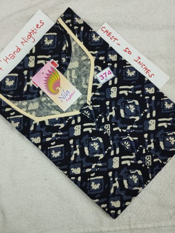 3/4th Sleeve Nighties / Night Wear - Nila Nighties - NLSN374