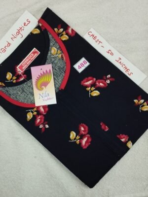 3/4th Sleeve Nighties / Night Wear - Nila Nighties -  NLSN488