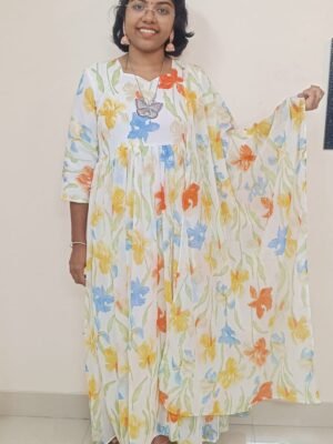 Party Wear Ramzan Special Collections - PWRC786 - Maxi Gown with Dupatta