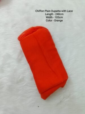 Chiffon Plain Dupatta - CPD009 - Orange