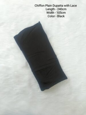Chiffon Plain Dupatta - CPD006 - Black