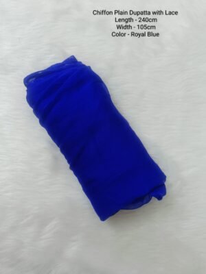 Chiffon Plain Dupatta - CPD003 - Royal Blue