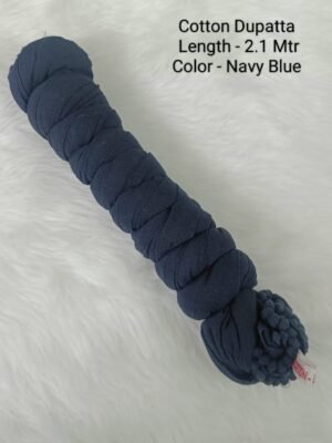 Cotton Dupatta - CD024 - Navy Blue