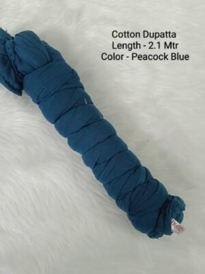 Cotton Dupatta - CD010 - Peacock Blue