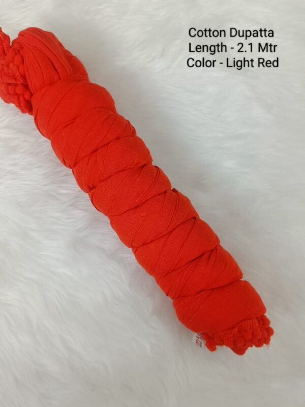 Cotton Dupatta - CD007 - Light Red