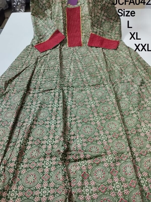 Jaipur Cotton Feeding Anarkali with Invisible Zip one Side Pocket- JCFA042