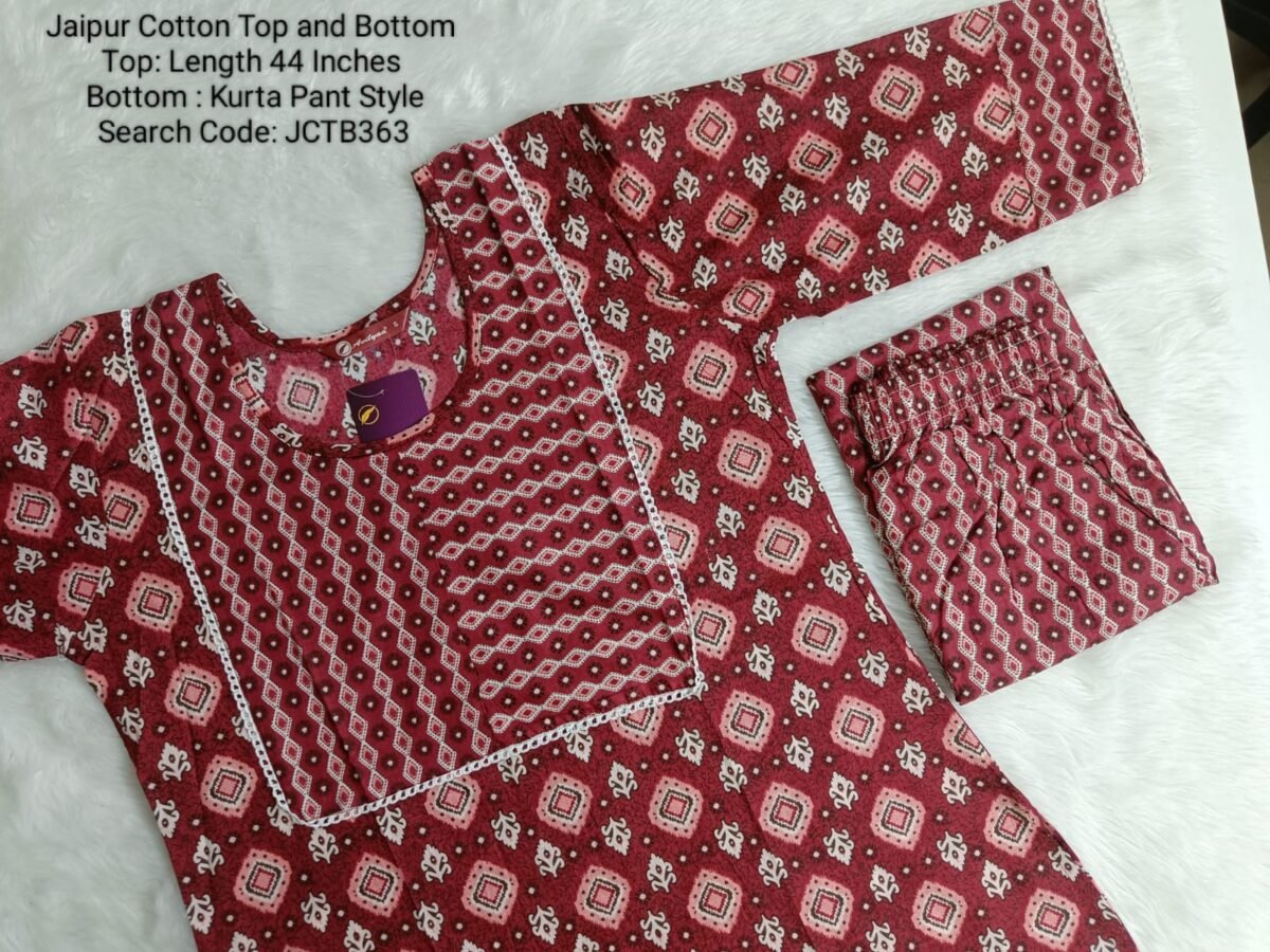 Jaipur Cotton - Top and Bottom - JCTB363